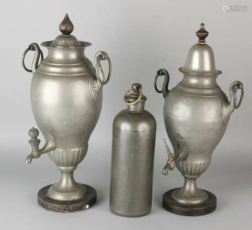 Three times the 19th century tin. Twice Empire urn. One