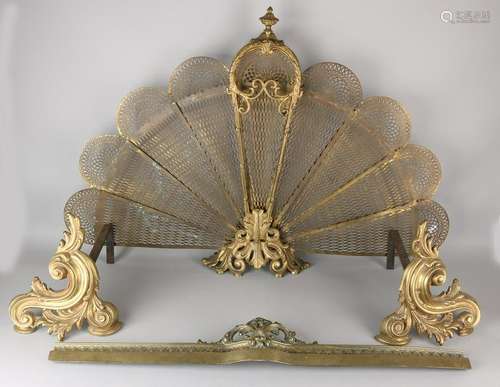 19th Century brass haardomranding with fan-shaped spark