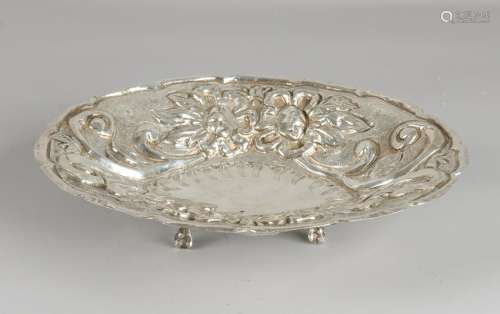 Silver serving plate, 925/000, oval model with a