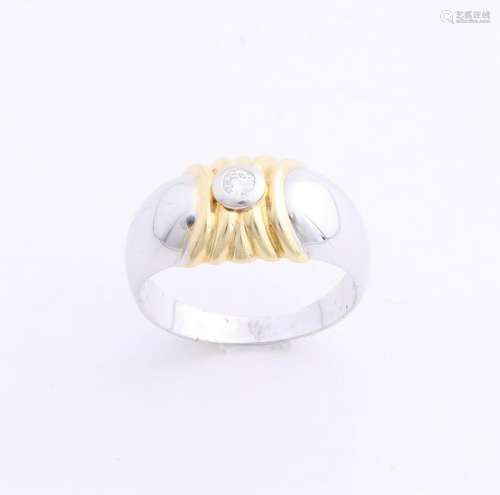 White gold ring, 585/000, with diamond. Bolle ring with