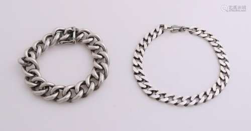 Two silver bracelets, 835/000, a bracelet with a