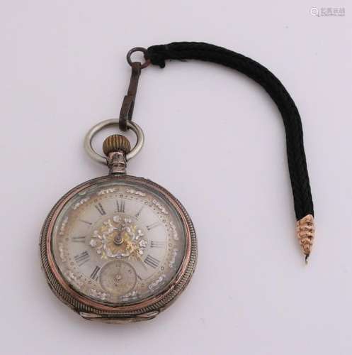 Silver pocket watch, 800/000, with an edited case and a