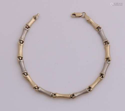 Yellow with white gold bracelet, 585/000, with links in