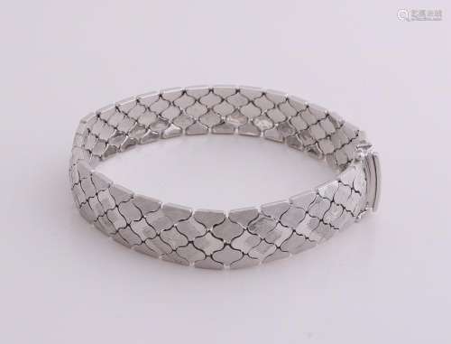 Silver rhodium-plated bracelet, 925/000, connected with