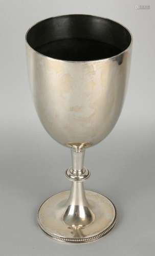 Large silver chalice, 925/000, round base on a roll. MT
