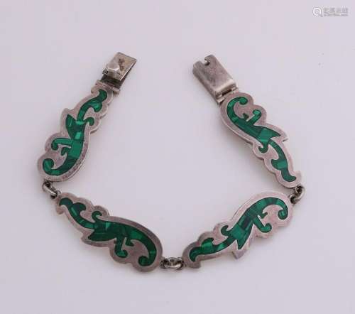 Silver bracelet, 925/000, 4-links in the floral shape