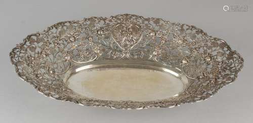 Large silver serving platter, 800/000, oval-cut model
