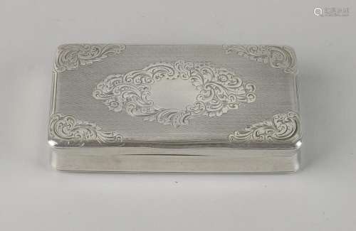 Silver snuff-box, 950/000, French, rectangular model