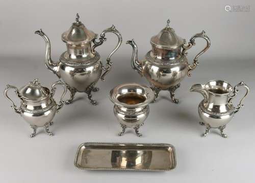 Beautiful antique plated six-piece coffee / tea set.