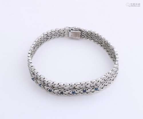Silver bracelet, 835/000, extending in width by 7