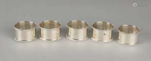 Lot six same napkin bands, 835/000, round models with a