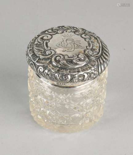 Antique faceted crystal lidded with Russian sharps and