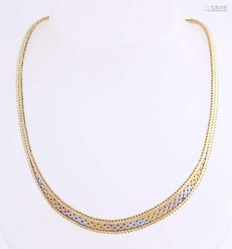 Fine silver plated necklace, 925/000, with foxtail