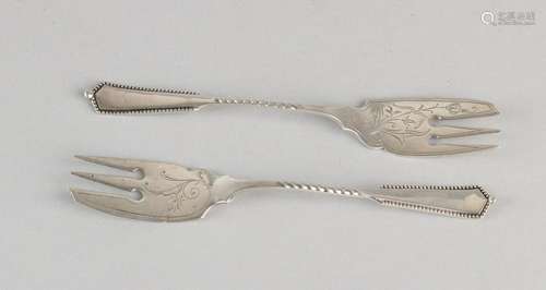 Set nice 835/000 silver forks with ginger incisor,