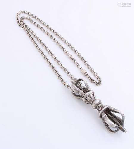 Silver necklace with pendant, 800/000. Eyelet Collier,