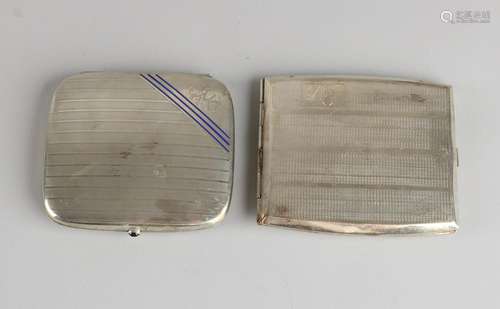 Two silver cigarette boxes, 800/000, rectangular models