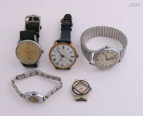 Lot five watches include three watches: Zodiac, Tissot,