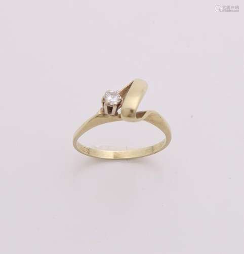 Fine yellow gold ring, 585/000, with swirl and a