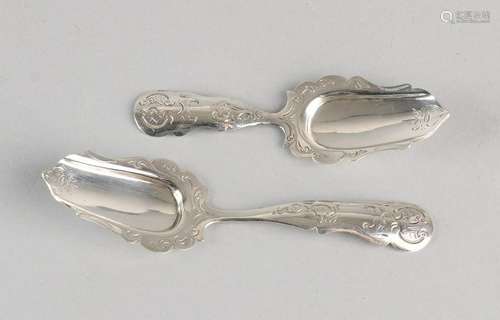 Antique Biedermeier 835/000 silver tea and sugar scoop