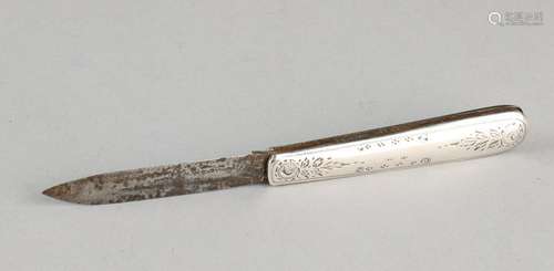 Antique pocket knife with silver handle 835/000,