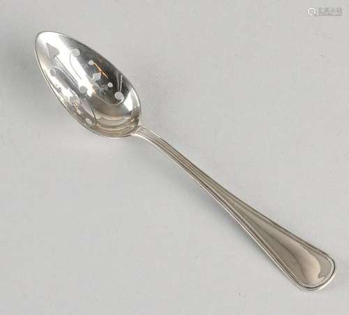 Special olive 835/000 silver spoon engraved with fine