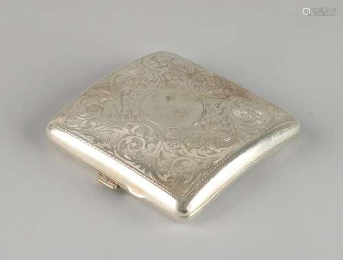 Silver cigarette box, 925/000, square hip model,