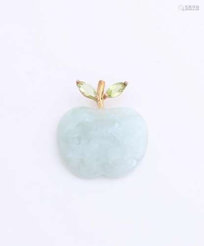 Yellow gold pendant, 585/000, in the form of an apple