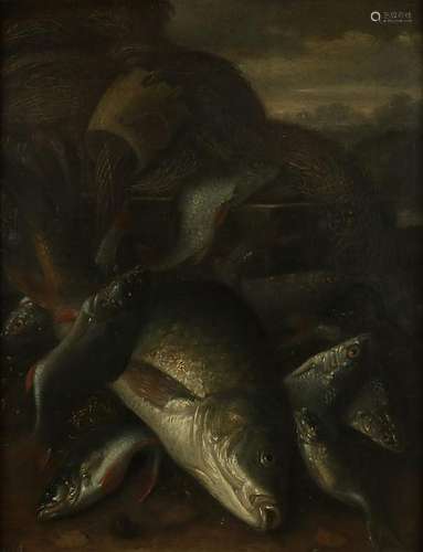 Jacob Gillig. 1636 - 1701. fish still. Oil paint on