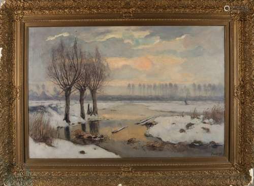 Pieter de Regt. 1877 - 1960. Dutch winter face with