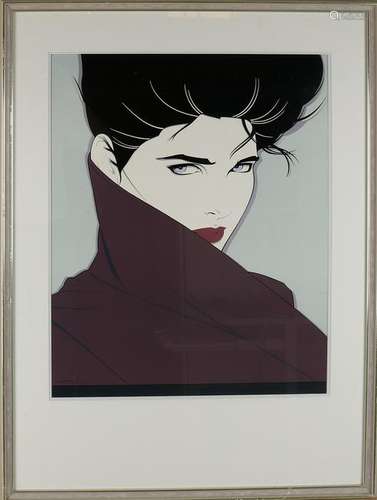 Patrick Nagel. 1945 - 1984 U.S.A. Lady with raincoat.