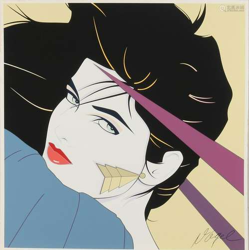 Patrick Nagel. 1945 - 1984 U.S.A. Lady with earring.