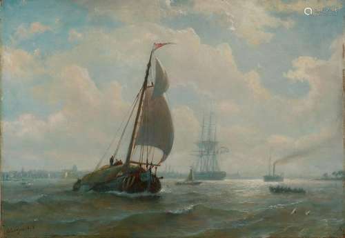 P. P. Schiedges. 1812 - 1876. Dutch shipping on the IJ.