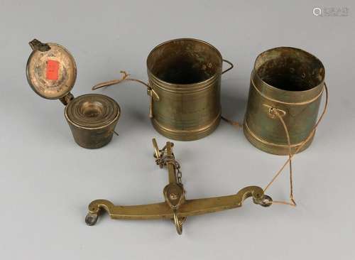 19th Century bronze scales with brass sizes + antique