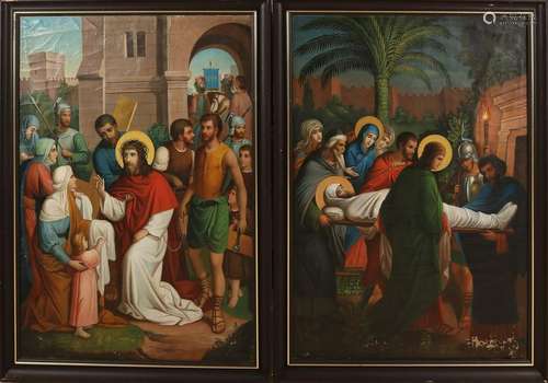 Twice unsigned. Religious. 19th century. Two scenes