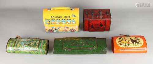 Five old / antique tin lithographed children's school