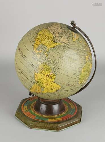 Antique American tin lithographed globe. J. Chein & Co.