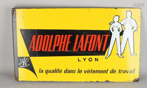 Large sided enamelled French billboard. Adolphe Lafont