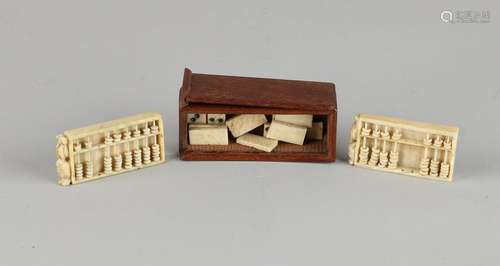 Three times antique ivory / bone. China miniature.