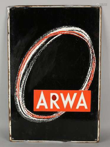 Antique enamel advertising of Arwa. Circa 1930 - 1950.