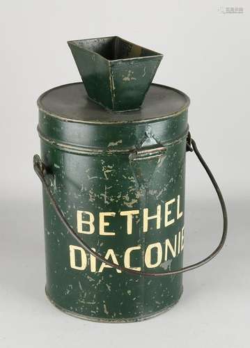 Large antique metal bin. Circa 1900. Bethel Parish.