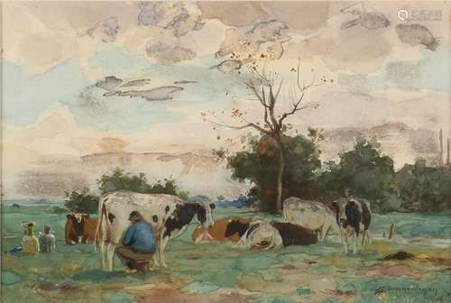 A.J. Green roads. 1874 - 1983. Milk Time with farmer