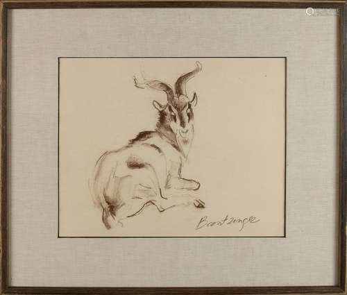 C. Bantzinger. 1914 - 1985. Lying Capricorn. Charcoal