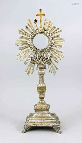 Antique monstrance with Jewish Judaica sign and Hebrew