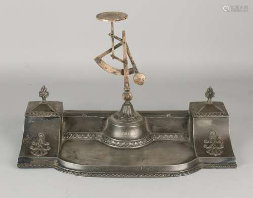 Antique pewter inkstand in Louis XVI-style bearing