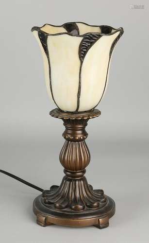 Art Nouveau-style table lamp with bronze base. Second