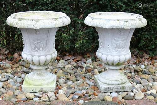 Two cement cast vases. Vases crater. 20th century.