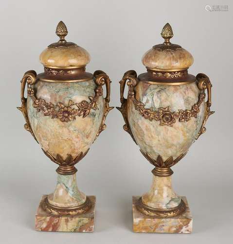 Two heavy marble Louis XVI style Cassol networks with