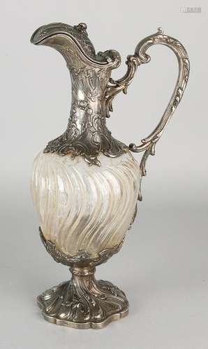 Antique German historicism plated wine jug. Circa 1880.