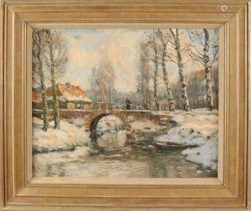 Louis Willem van Soest. Winter landscape in Laren with