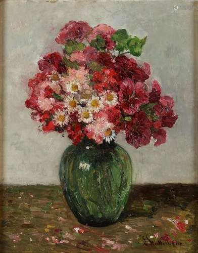 Louis Stutterheim. 1873 - 1943. Vase with Flowers. Oil